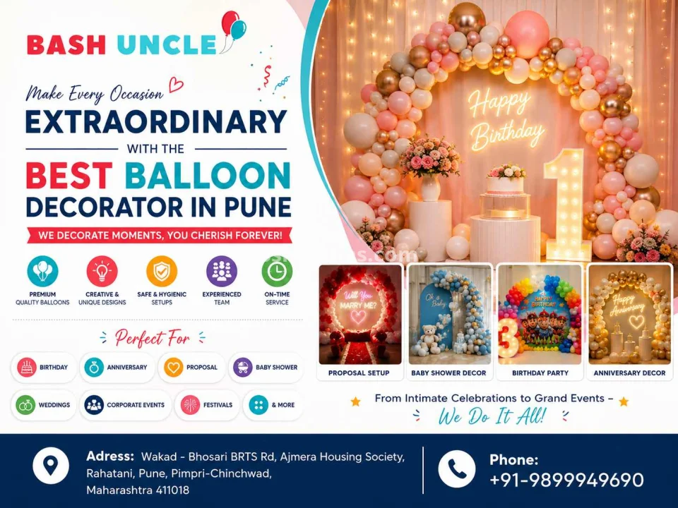 Best Balloon Decorator in Pune | Creative Balloon Decoration by Bash Uncle