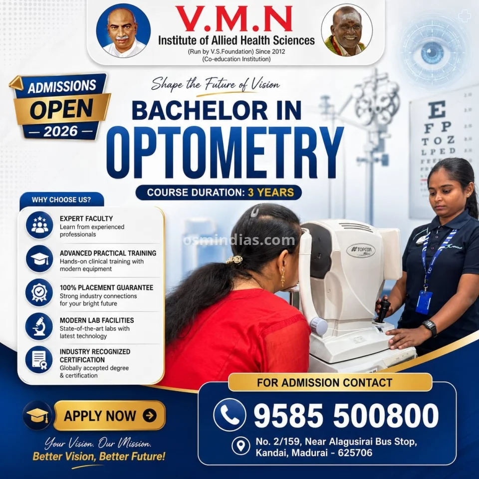 Launch Your Eye Care Career with the best Optometry Course in Tamil Nadu | V.M.N Institute of Allied Health Sciences